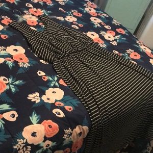 Faded Glory Black and White Striped Maxi Dress